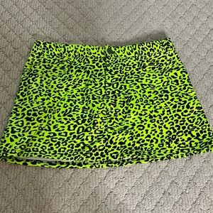 Leopard Print Mini Skirt - Neon Yellow